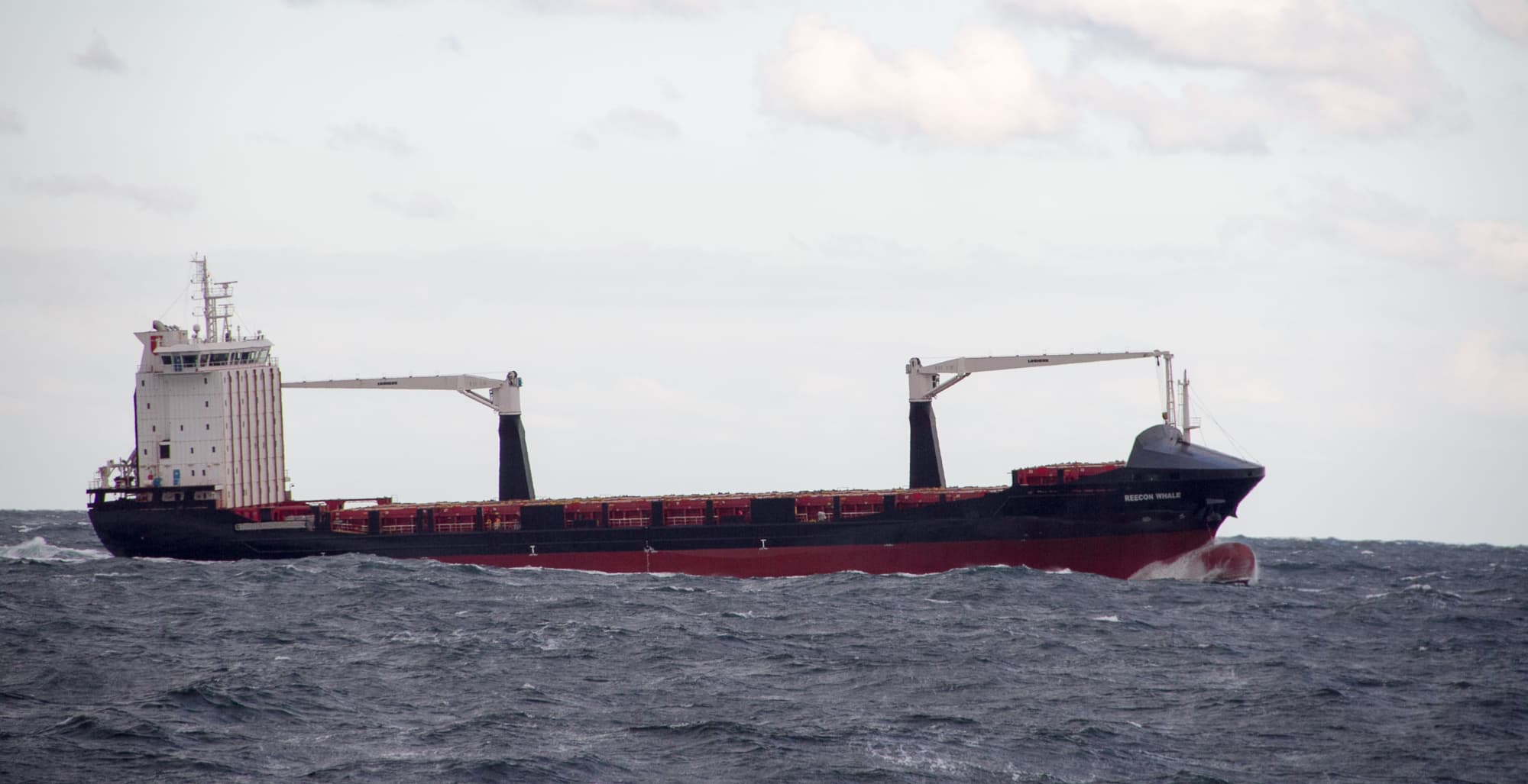 Container ship under way at sea